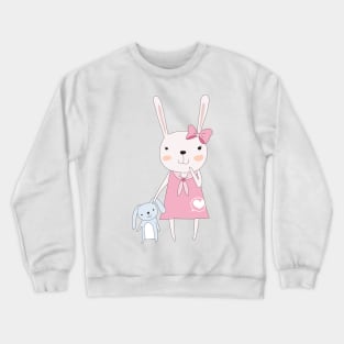 Cute Rabbit with plush Toy Bunny Crewneck Sweatshirt